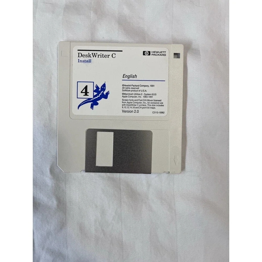 HP DeskWriter 550C C Software Install Floppy Disk Lot & Manuals Mac Vintage